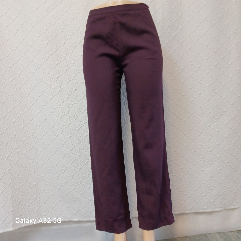 LOFT  Women Size 2 Deep Purple Wool Blend Pants - Picture 3 of 15